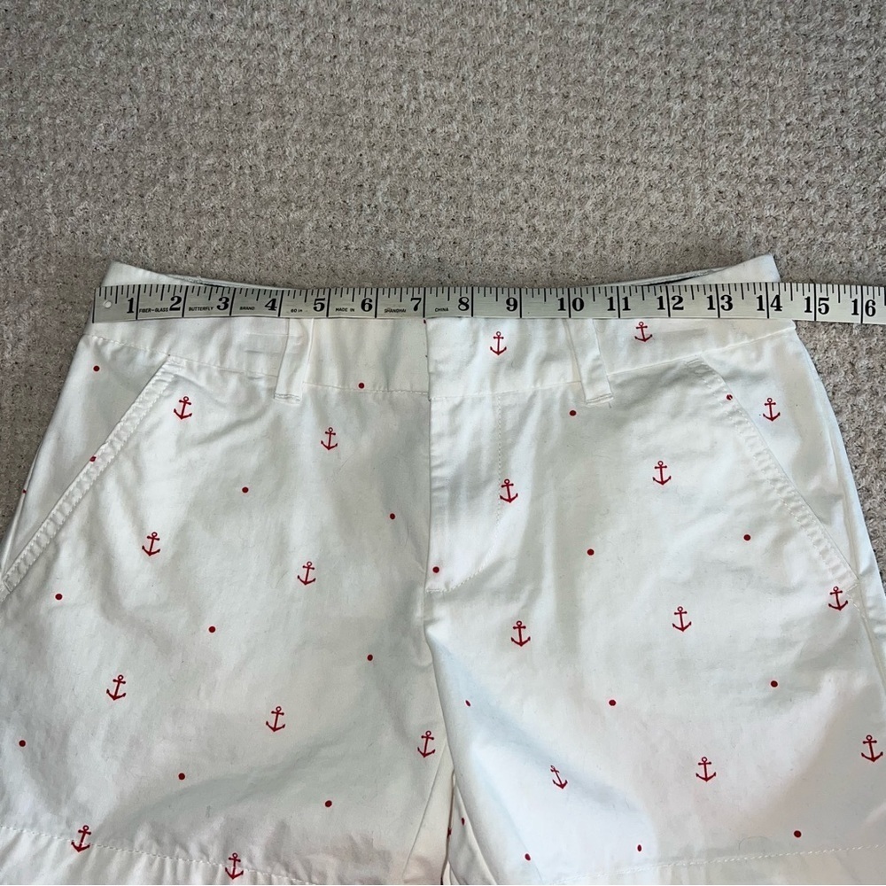 Tommy Hilfiger Women's White With Red Anchor Print Shorts Size 0 - Picture 6 of 8